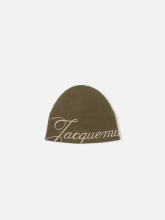 The Atelier beanie Jacquard logo beanie