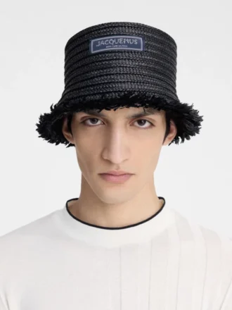 The Bacino bucket hat Frayed raffia hat