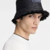 The Bacino bucket hat Frayed raffia hat