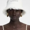 The Bacino bucket hat Frayed raffia hat
