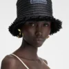 The Bacino bucket hat Frayed raffia hat