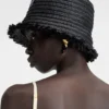 The Bacino bucket hat Frayed raffia hat