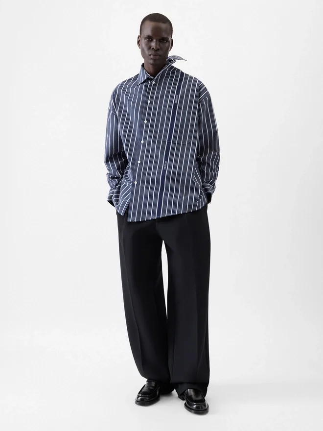 The Cuadro long-sleeve shirt Asymmetric Business-striped shirt The Cuadro long-sleeve shirt Asymmetric Business-striped shirt