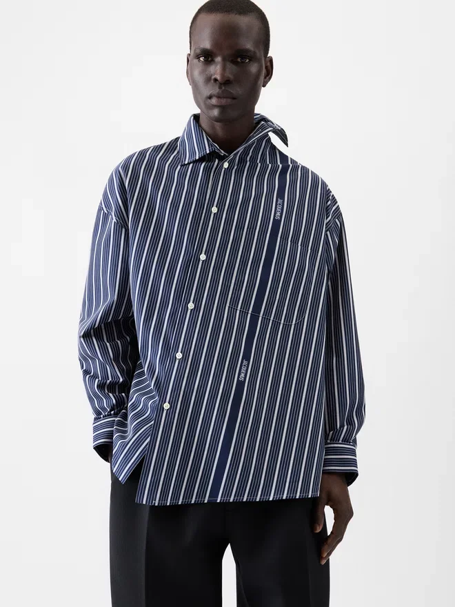 The Cuadro long-sleeve shirt Asymmetric Business-striped shirt The Cuadro long-sleeve shirt Asymmetric Business-striped shirt