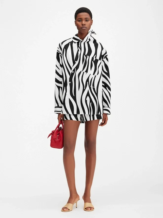 The Cuadro shirt Zebra Arty print asymmetric shirt The Cuadro shirt Zebra Arty print asymmetric shirt