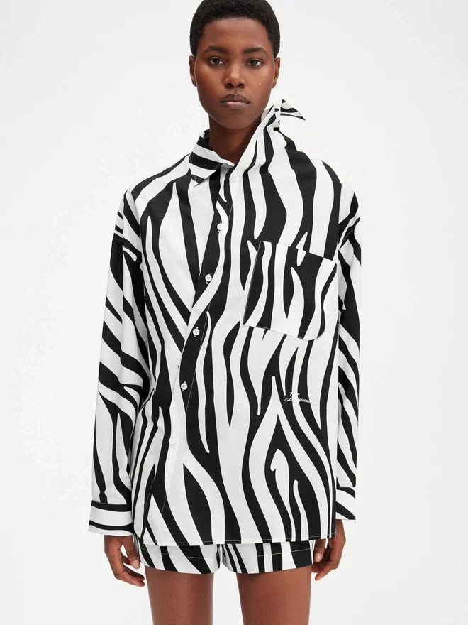 The Cuadro shirt Zebra Arty print asymmetric shirt The Cuadro shirt Zebra Arty print asymmetric shirt
