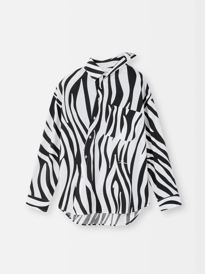 The Cuadro shirt Zebra Arty print asymmetric shirt The Cuadro shirt Zebra Arty print asymmetric shirt