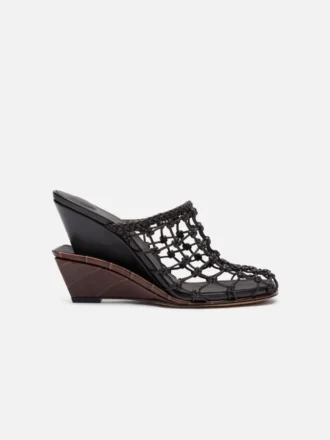 The double woven shoes Braided double mules