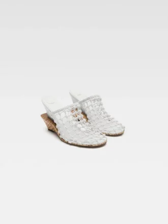 The double woven shoes Braided double mules