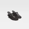 The double woven shoes Braided double mules