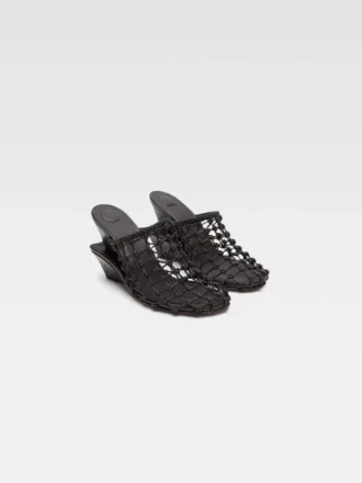 The double woven shoes Braided double mules