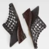 The double woven shoes Braided double mules