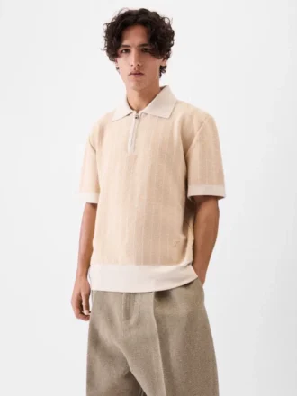 The Gio polo shirt Zipped knit polo shirt