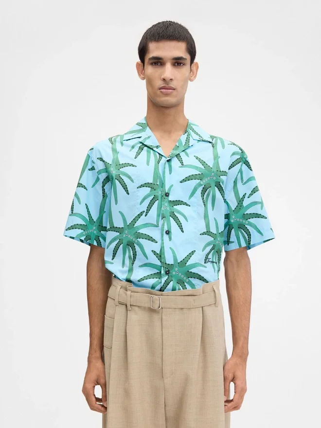 The Jean shirt Palm Trees Star printed short-sleeved shirt The Jean shirt Palm Trees Star printed short-sleeved shirt