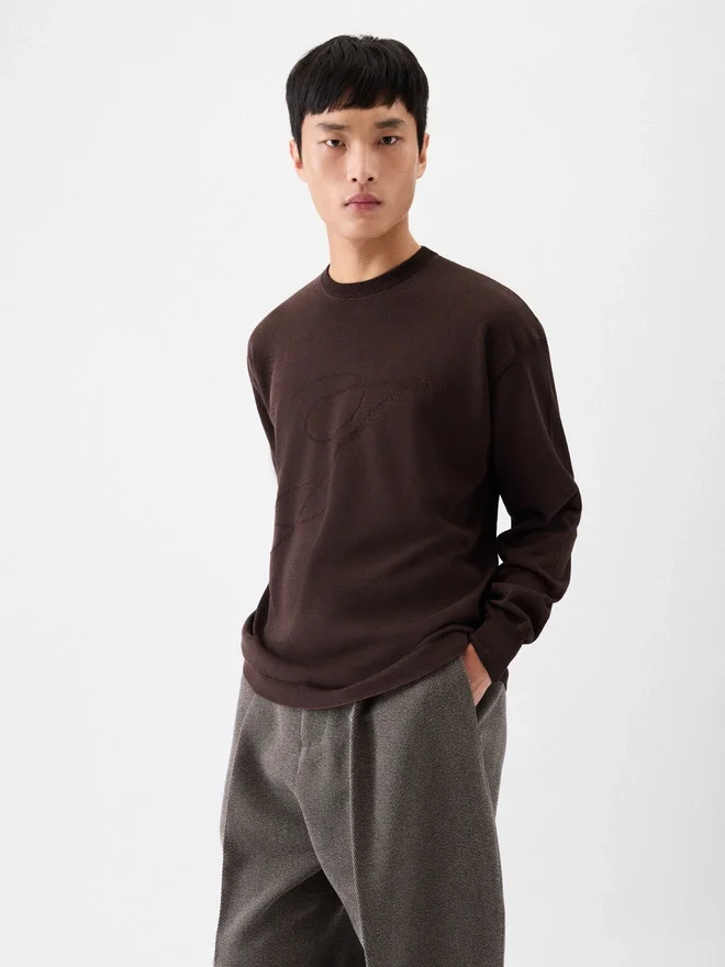 The Lino long-sleeve knit Jacquard signature knit The Lino long-sleeve knit Jacquard signature knit