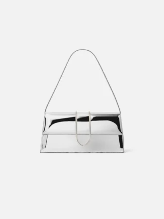 The long Bambino Long metal flap bag