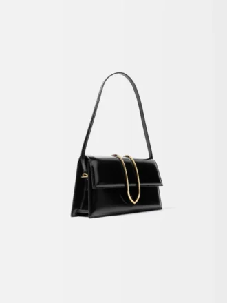 The long Bambino Long metal flap bag