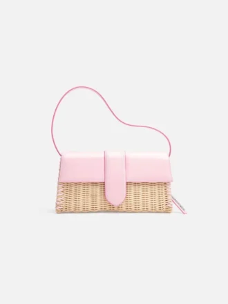 The long wicker Bambino Wicker flap bag