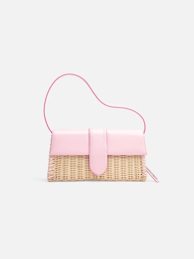 The long wicker Bambino Wicker flap bag The long wicker Bambino Wicker flap bag