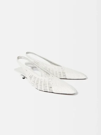 The low Cubisto Banane Woven banana sling-backs