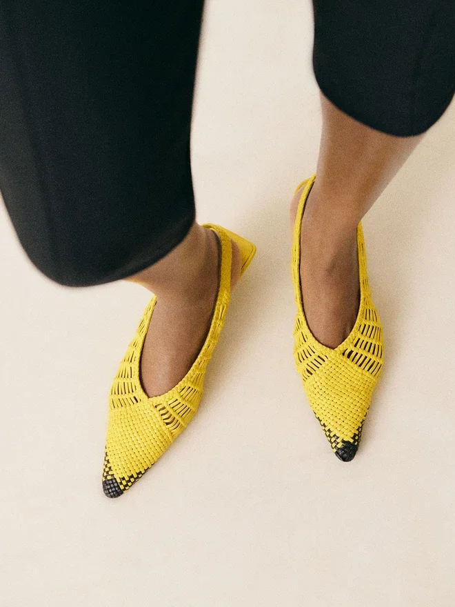 The low Cubisto Banane Woven banana sling-backs The low Cubisto Banane Woven banana sling-backs