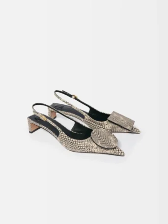 The low Duelo slingbacks Circle and square kitten heels