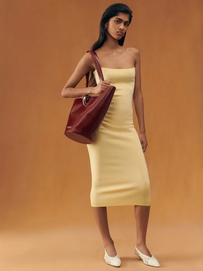 The medium Bambola Medium asymmetric bucket bag The medium Bambola Medium asymmetric bucket bag