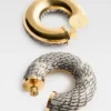 The Mojave hoops earrings Cobra-motif leather hoop earrings The Mojave hoops earrings Cobra-motif leather hoop earrings