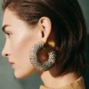 The Mojave hoops earrings Cobra-motif leather hoop earrings The Mojave hoops earrings Cobra-motif leather hoop earrings