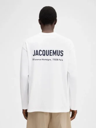 The Montaigne address long-sleeve t-shirt Long sleeve t-shirt with printed address and logo – sold exclusively online and in our Paris store The Montaigne address long-sleeve t-shirt Long sleeve t-shirt with printed address and logo – sold exclusively online and in our Paris store