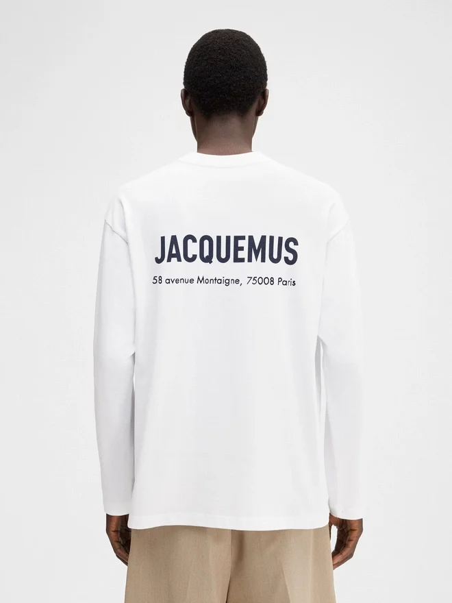The Montaigne address long-sleeve t-shirt Long sleeve t-shirt with printed address and logo – sold exclusively online and in our Paris store The Montaigne address long-sleeve t-shirt Long sleeve t-shirt with printed address and logo – sold exclusively online and in our Paris store