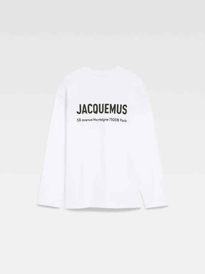 The Montaigne address long-sleeve t-shirt Long sleeve t-shirt with printed address and logo – sold exclusively online and in our Paris store The Montaigne address long-sleeve t-shirt Long sleeve t-shirt with printed address and logo – sold exclusively online and in our Paris store