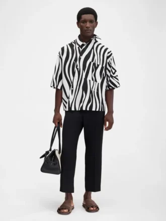 The Pablo short-sleeve shirt Wavy Psyche print asymmetric shirt