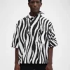 The Pablo short-sleeve shirt Wavy Psyche print asymmetric shirt