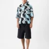 The Pablo short-sleeve shirt Zebra Arty print asymmetric shirt