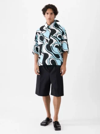 The Pablo short-sleeve shirt Zebra Arty print asymmetric shirt