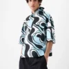 The Pablo short-sleeve shirt Zebra Arty print asymmetric shirt