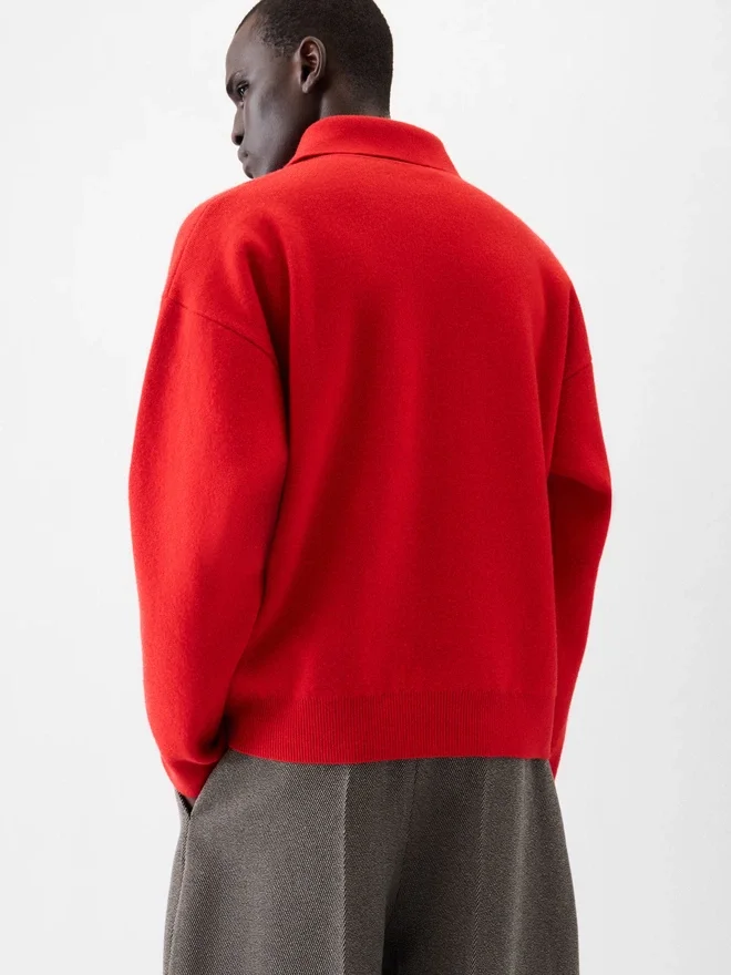 The Pallone vareuse-style knit Polo sweater The Pallone vareuse-style knit Polo sweater