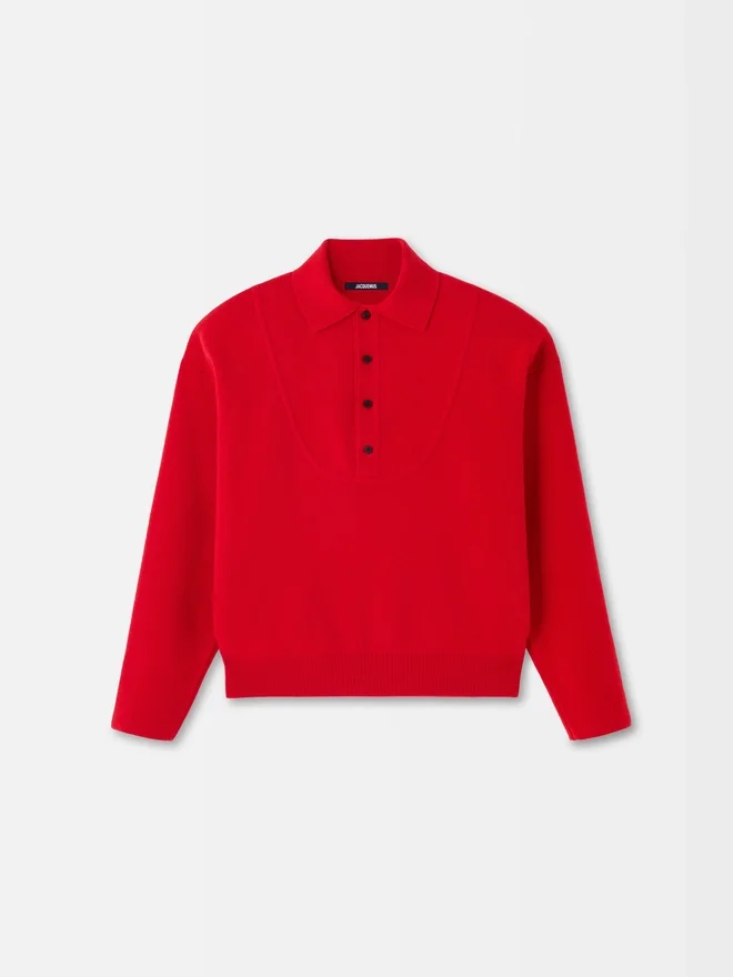 The Pallone vareuse-style knit Polo sweater The Pallone vareuse-style knit Polo sweater