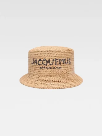 The Pesco bucket hat Embroidered raffia bucket hat
