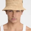 The Pesco bucket hat Embroidered raffia bucket hat
