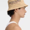 The Pesco bucket hat Embroidered raffia bucket hat