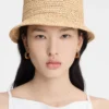 The Pesco bucket hat Embroidered raffia bucket hat