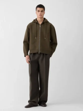 The piqué hooded cardigan Piqué knit hooded cardigan