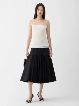 The Plumetis knit Draped tank top
