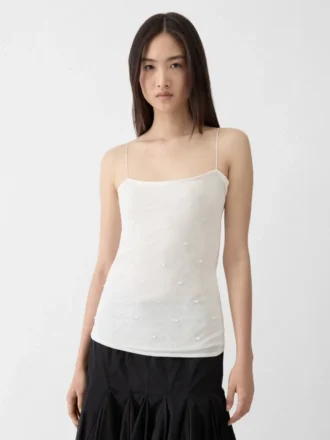 The Plumetis knit Draped tank top