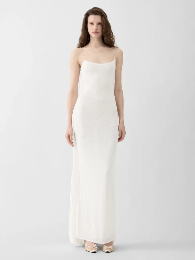 The Plumetis knit dress Draped sheer dress The Plumetis knit dress Draped sheer dress
