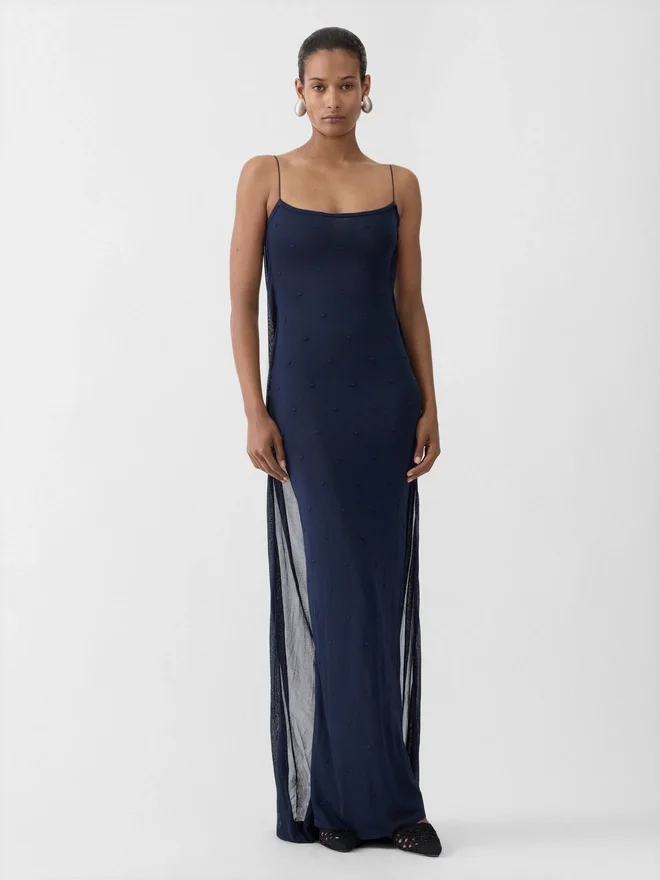 The Plumetis knit dress Draped sheer dress The Plumetis knit dress Draped sheer dress