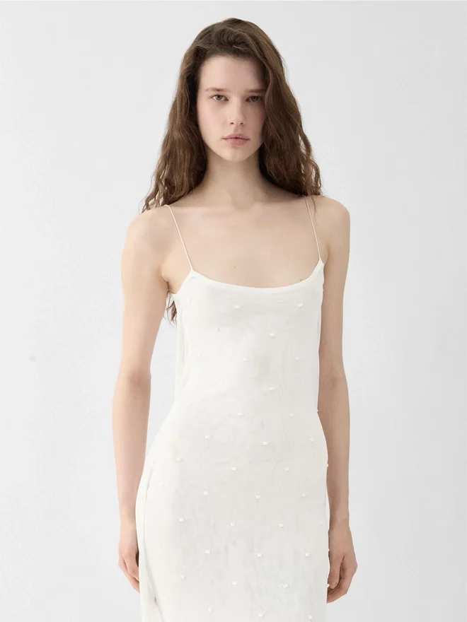 The Plumetis knit dress Draped sheer dress The Plumetis knit dress Draped sheer dress