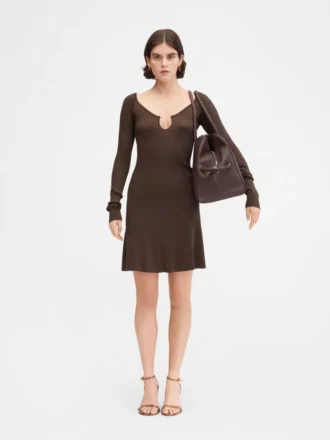 The Pralù mini dress Long sleeve scalloped mini dress